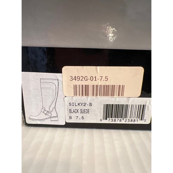 Aquatalia by Marvin K. Black Suede Weatherproof Tall Boots w/box Size 7.5 - Picture 11 of 15